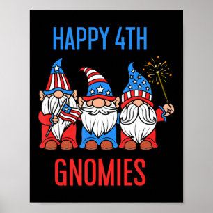 Gnomies 4. Juli Patriotic Pride Gnomes USA Poster