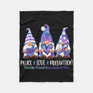 Gnomies Lover Peace Liebe Prevention Suicide Aware Fleecedecke