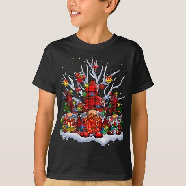 Gnomies Santa Gnome Christmas Pajama T-Shirt (Vorderseite)