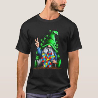 Gnomies Shamrock Autism Awareness St Patrick's Day T-Shirt