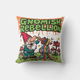 "Gnomische Rebellion" Lustiger unartiger Gartenzwe Kissen