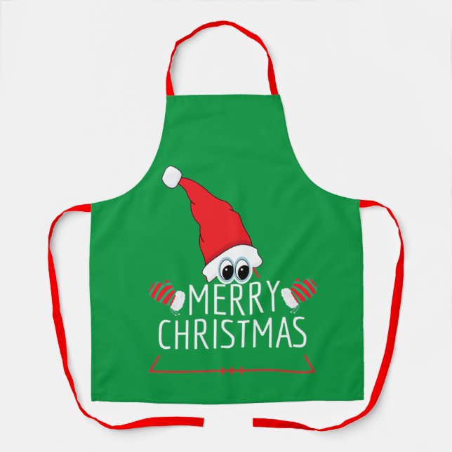 Gnomo de Navidad All-Over Print Apron Schürze (Vorderseite)