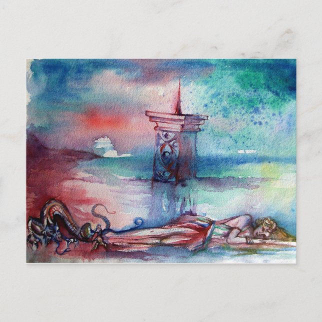 GNOMON UND LADY DES SEES POSTKARTE (Vorderseite)