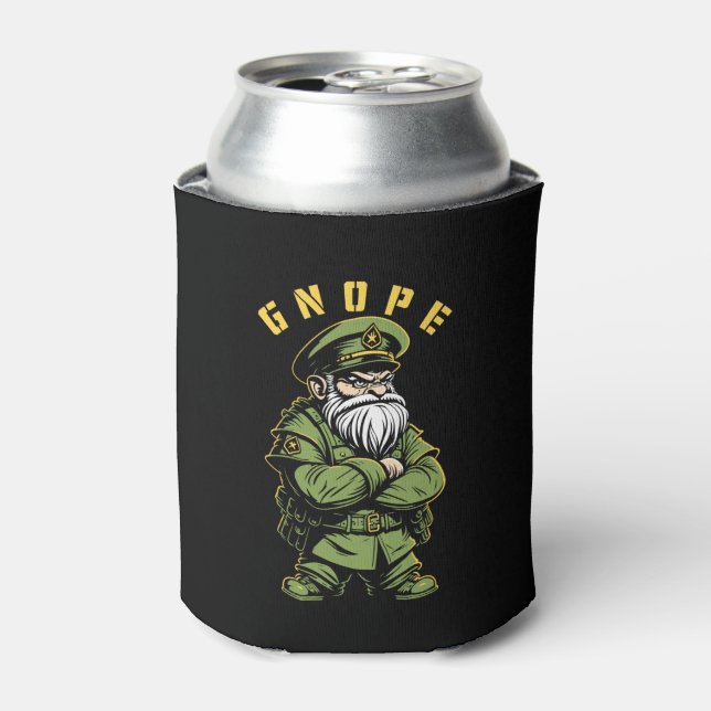 Gnope Garden Gnome Funny Military Officer Gardener Dosenkühler (Kanne Vorderseite)
