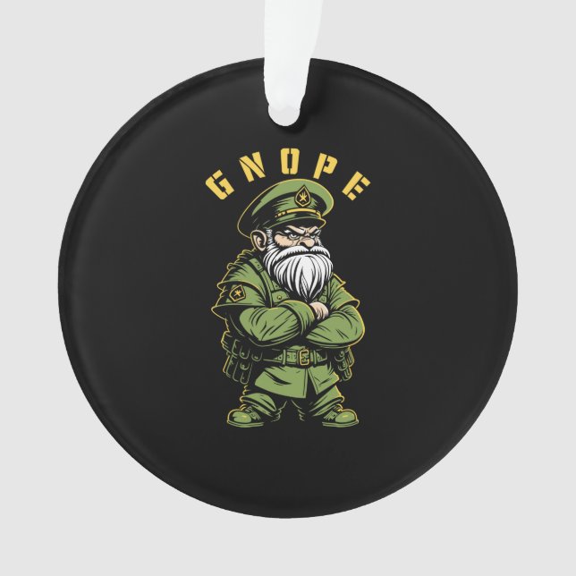Gnope Garden Gnome Funny Military Officer Gardener Ornament (Vorderseite)