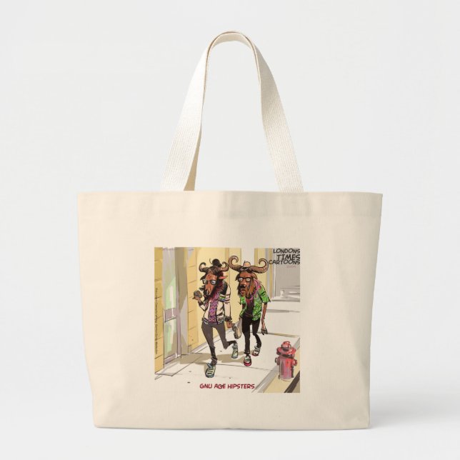 Gnu Age Hipsters Funny Jumbo Stoffbeutel (Vorne)