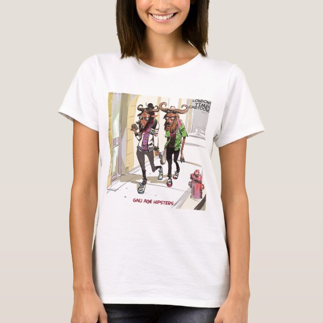 Gnu Age Hipsters Funny T-Shirt (Vorderseite)