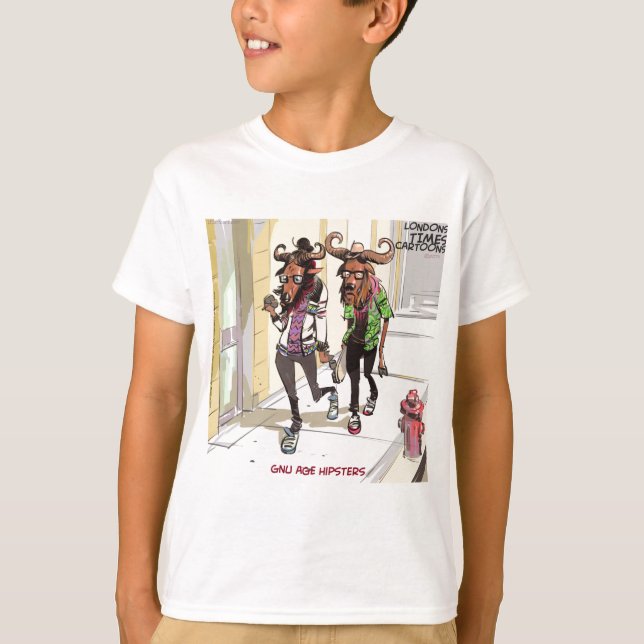 Gnu Alter Hipster Lustig T-Shirt (Vorderseite)