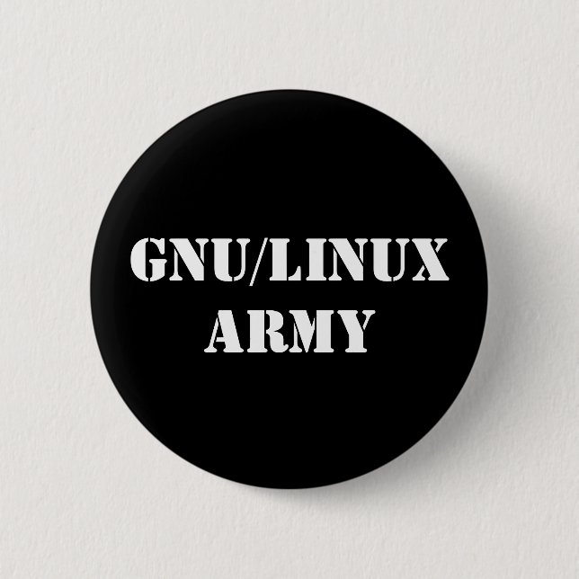 GNU/Linux Army Button (Vorderseite)