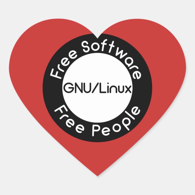 GNU/Linux Herz-Aufkleber (Vorderseite)