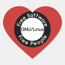 GNU/Linux Herz-Aufkleber