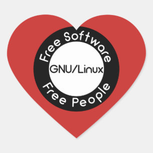 GNU/Linux Herz-Aufkleber