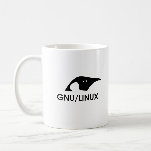 GNU/Linux Penguin-Logo-Tasse mit Befehlszeile Kaffeetasse (Links)