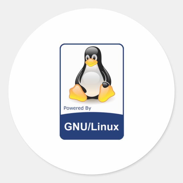 GNU/Linux Runder Aufkleber (Vorderseite)