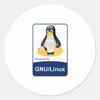 GNU/Linux Runder Aufkleber
