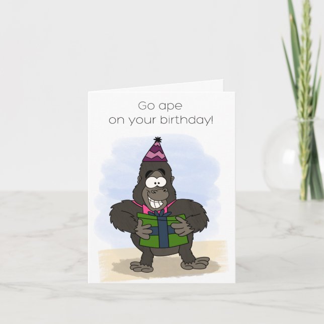 Go Ape Birthday Card Karte (Vorderseite)