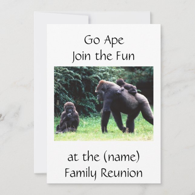 **GO APE** INVITATION À LA RÉUNION DE FAMILLE OU T (Devant)