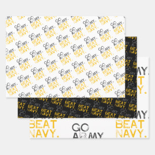 Go Army Beat Navy Geschenkpapier Set