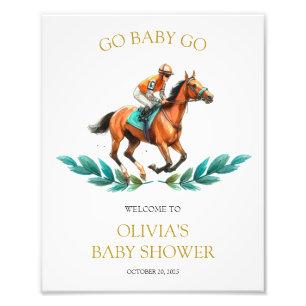 Go Baby Go, Horse Baby Dusche Begrüßungszeichen Fotodruck