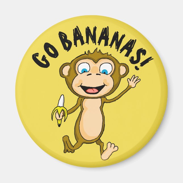 Go Bananen Round Magnet (Vorne)