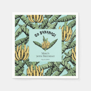 Go Bananen Türkis Tropical Yellow Banana Blätter Serviette