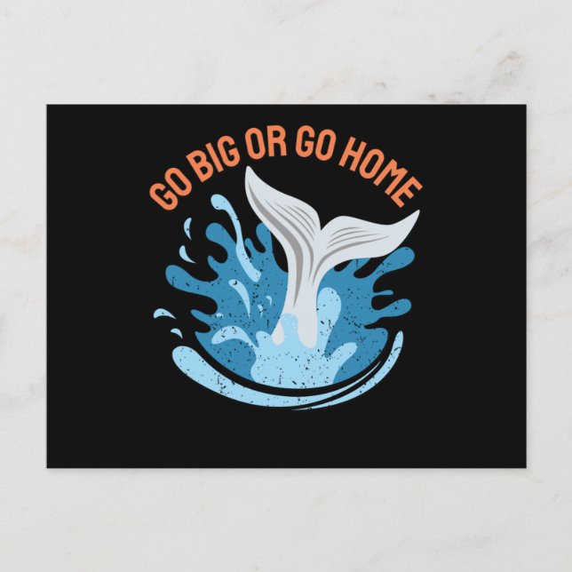 Go Big or Go Zuhause Swimmingpool Design Postkarte (Vorderseite)