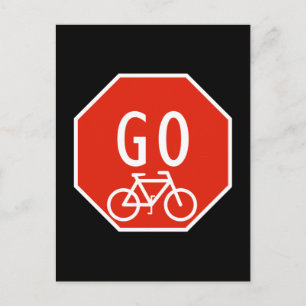 Go Bike Sign Postkarte