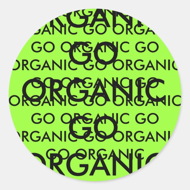 GO BIO GO BIO GO BIO GO BIO GO ... RUNDER AUFKLEBER (Vorderseite)