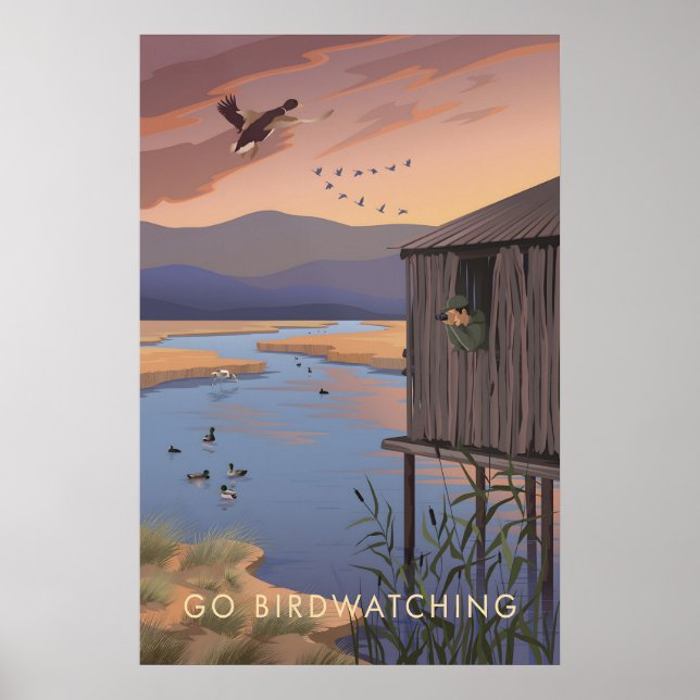 Go Birdwatching Travel Poster (Vorne)