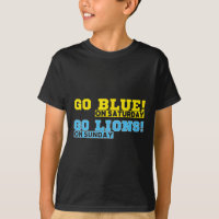 Go Blue am Samstag Go Lions am Sonntag Fußball Fan