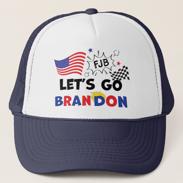 GO BRANDON lasse mit Trump Hair Truckerkappe (Vorderseite)