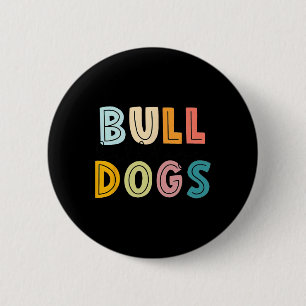 Go Bulldog Football School Spirit Team Mascot Spie Button