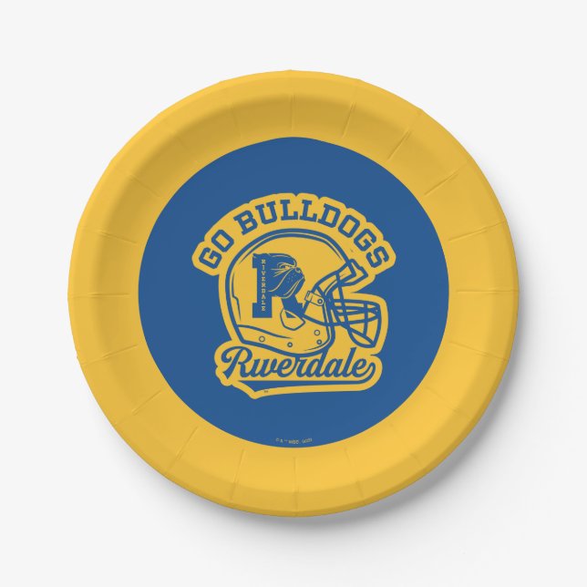 Go Bulldogs Football Helmet Icon Pappteller (Vorderseite)