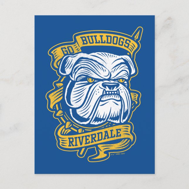 Go Bulldogs - Riverdale Mascot Banner Postkarte (Vorderseite)