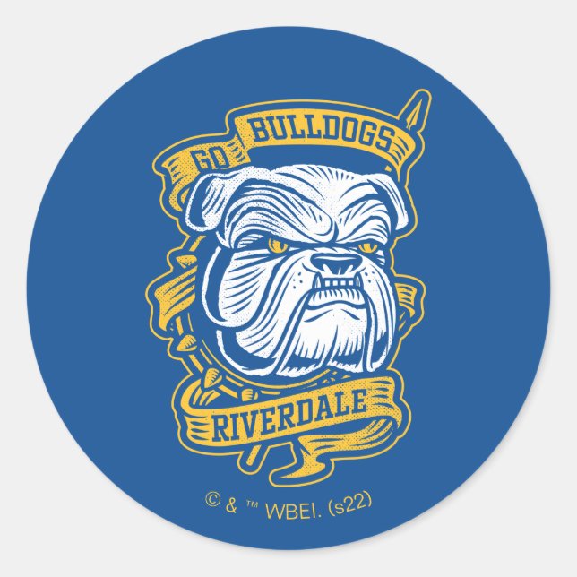 Go Bulldogs - Riverdale Mascot Banner Runder Aufkleber (Vorderseite)