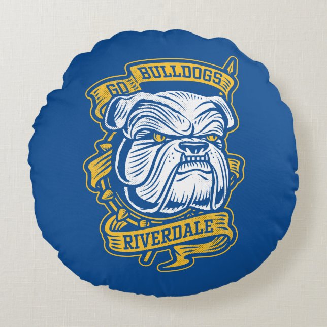 Go Bulldogs - Riverdale Mascot Banner Rundes Kissen (Vorderseite)