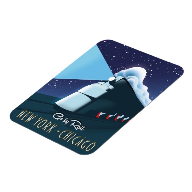 "Go by rail" New York - Chicago Magnet (Linke Seite)