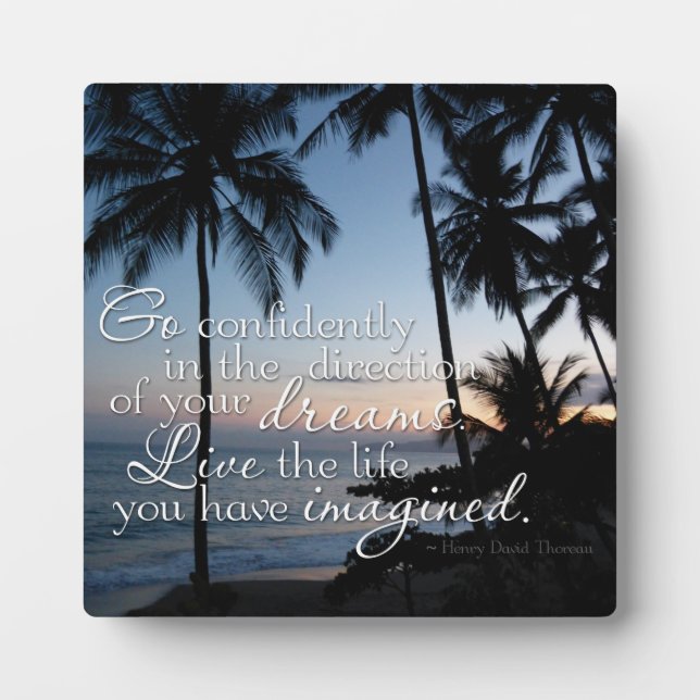 Go Confient Thoreau Zitat Kleines Foto Plaque Fotoplatte (Vorderseite)