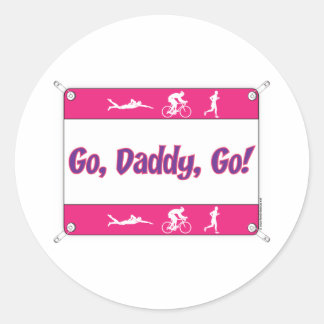 Go Daddy Go - Triathlon Runder Aufkleber