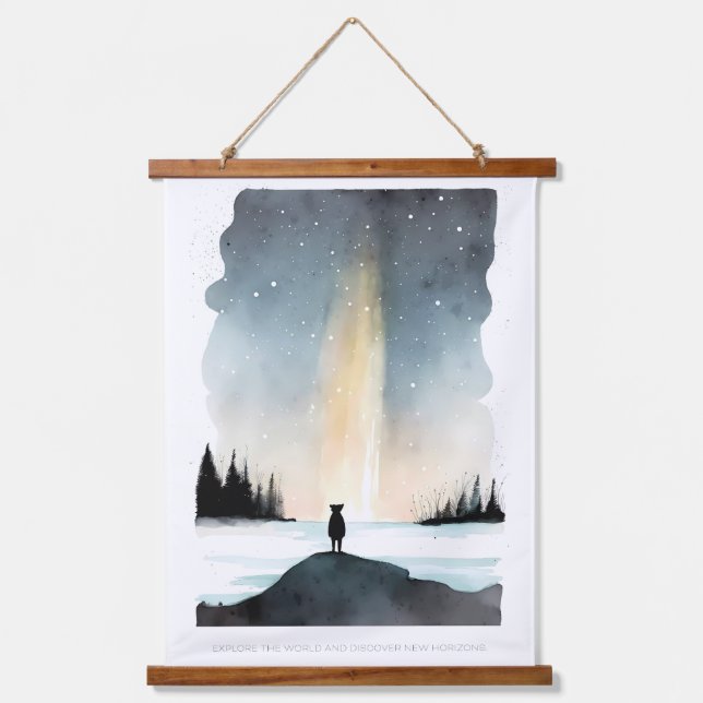 Go Explore Wandteppich Mit Holzrahmen (Vorderseite)