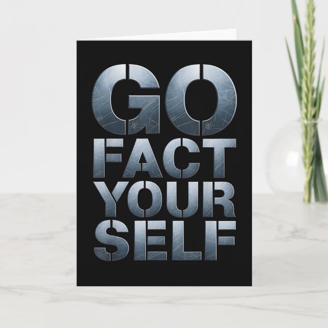Go Fact Yourself Funny Slogan Science Steel Engine Karte (Vorderseite)