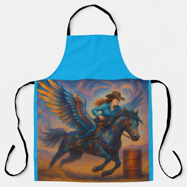 Go Fast! Barrel Racing All-Over Print Apron Schürze (Vorderseite)