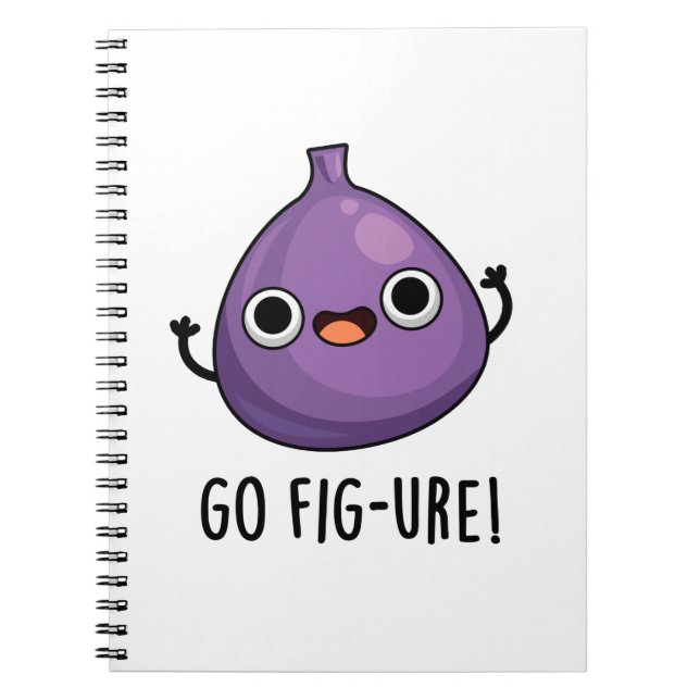 Go Fig-ure Funny Fig Fruit Pun Notizblock (Vorderseite)