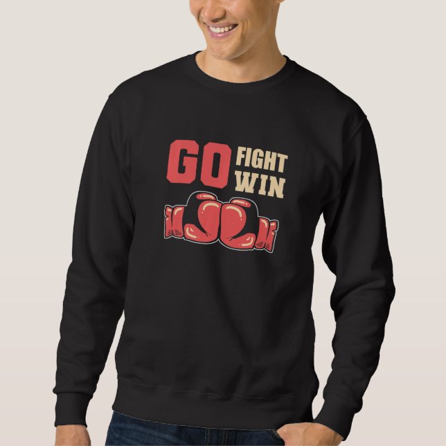Go Fight Win Boxer oder Athlete Premium Sweatshirt (Vorderseite)
