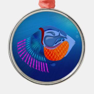 Go Fish Silbernes Ornament