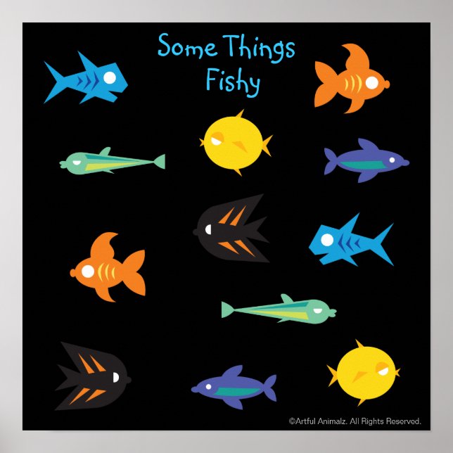 Go Fish_some Things Fishy Black Light Aquarium Poster (Vorne)