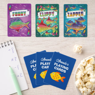 Go Fish Spielkarten personalisiert mit dem Namen d