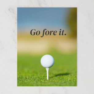 Go Fore It Golf Pub Motivierend Postkarte