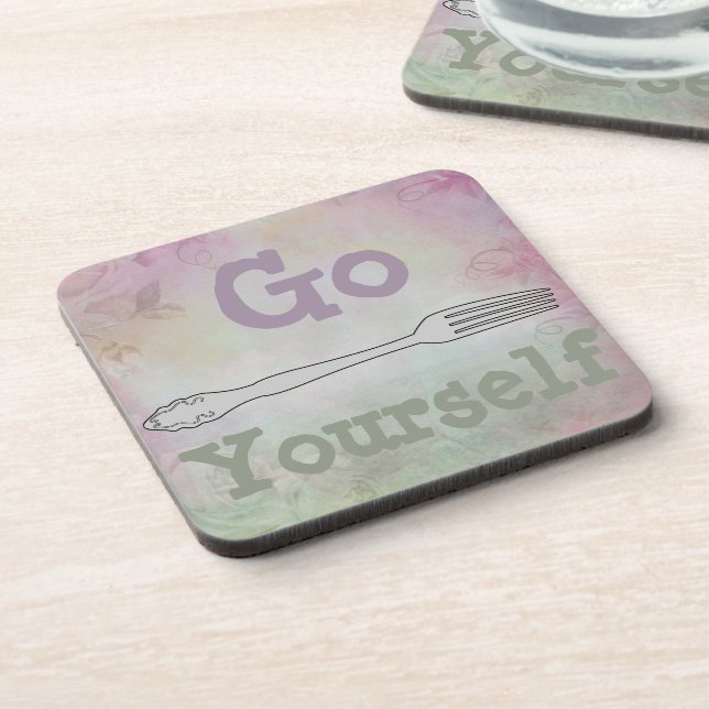Go Fork Yourself Beverage Coaster Getränkeuntersetzer (Linke Seite)
