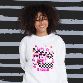 Go Ghouls Niedliche Halloween-Geister gelassen Sweatshirt